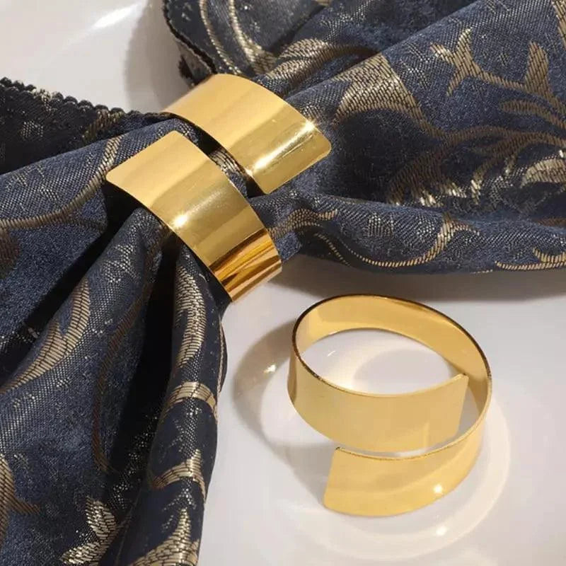 Set of 6 Monzzi Golden Spiral Metal Napkin Rings