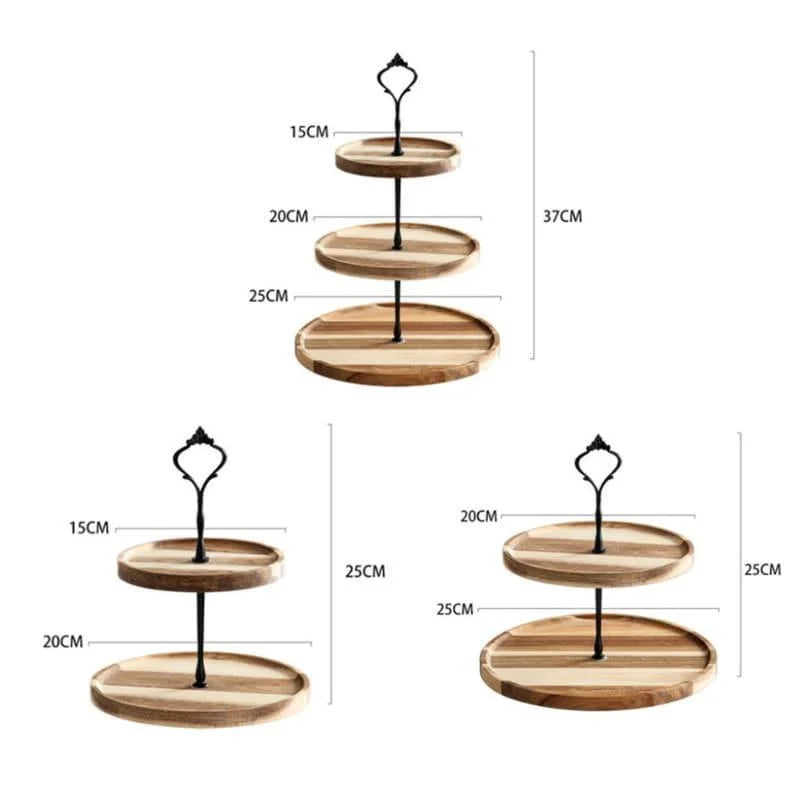 Multi-Layer Wooden Tray for Sweets, Table Decor, and Monzzi Display