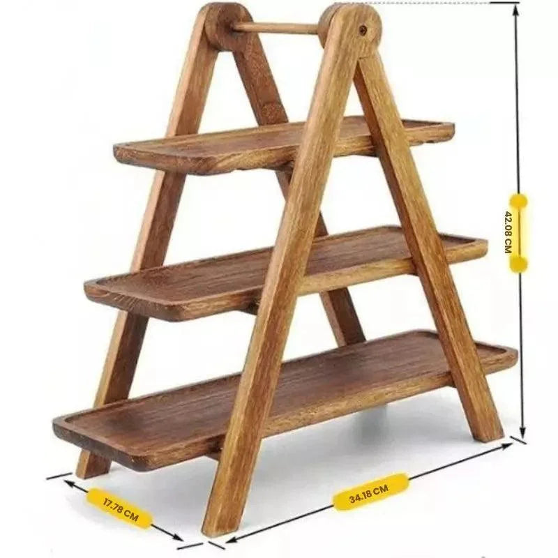 Monzzi Rustic Wooden Serving Tray for Food and Fruit