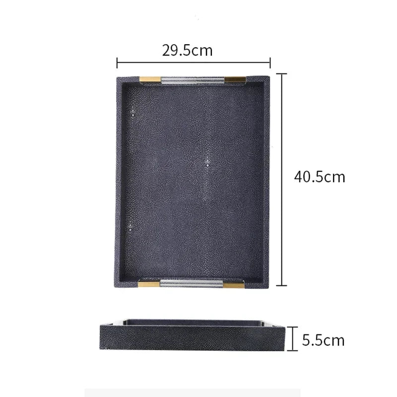 Rectangular Leather Tray for Stylish Organization and Elegant Decor