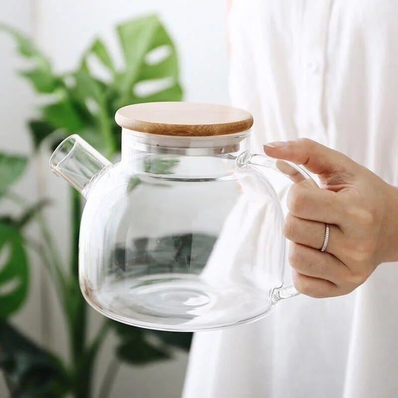 Borosilicate Glass Teapot with Bamboo Lid - 1L by Monzzi
