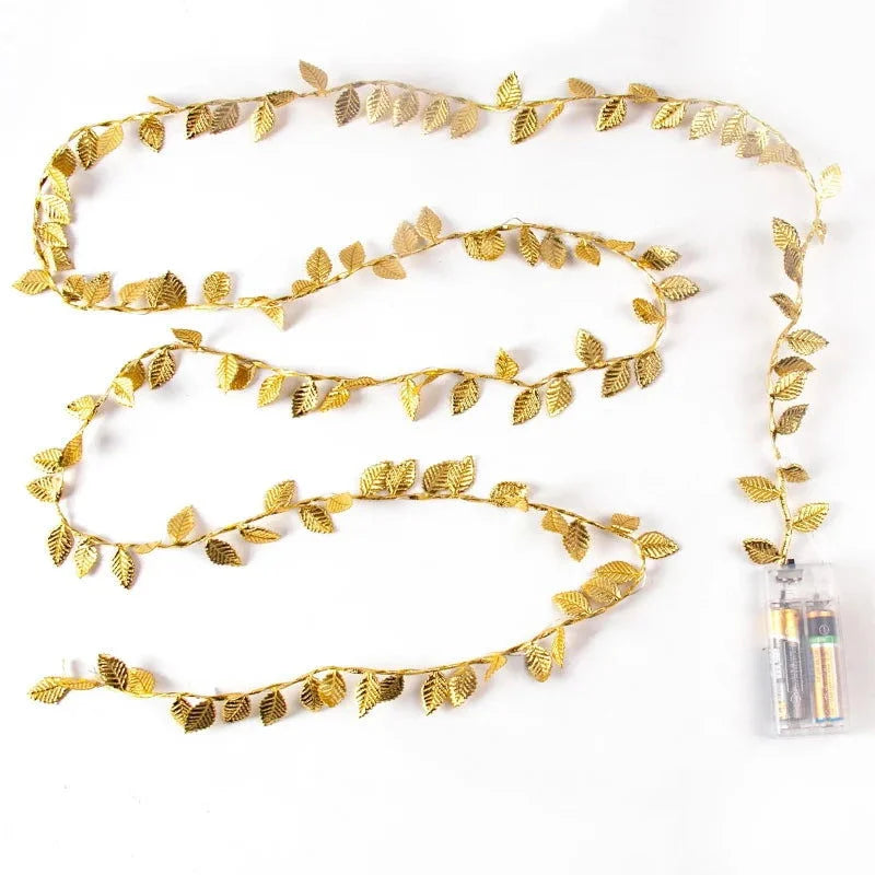Golden Leaf Decorative LED String Lights by Monzzi