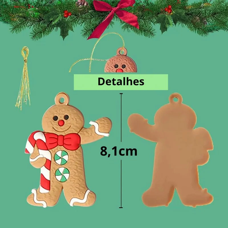 Set of 12 Cookie-Shaped Christmas Ornaments by Monzzi