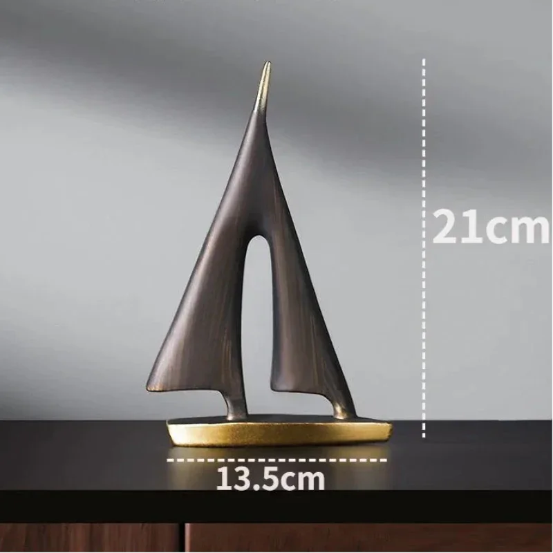 Resin Sailboat Sculpture for Living Room and Bedroom Décor