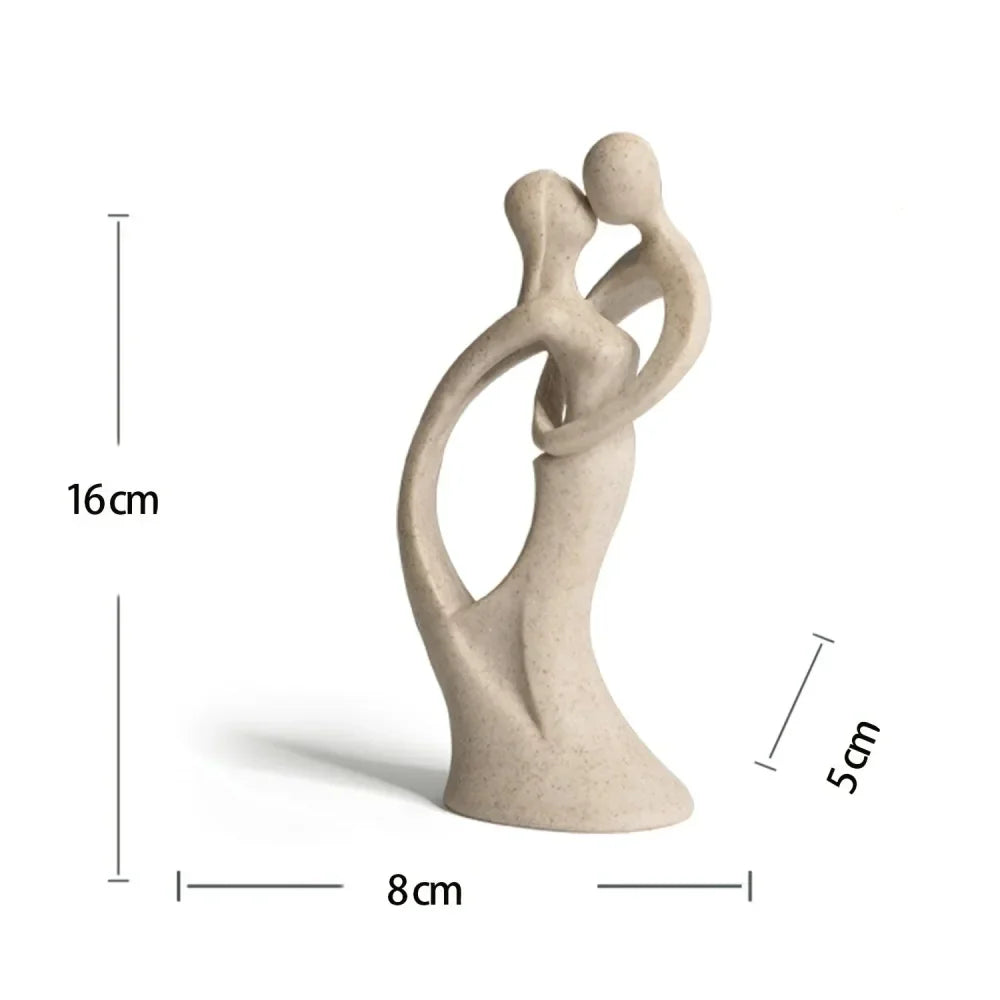 Artisan-Made Natural Sandstone Couple Sculpture for Your Monzzi Room