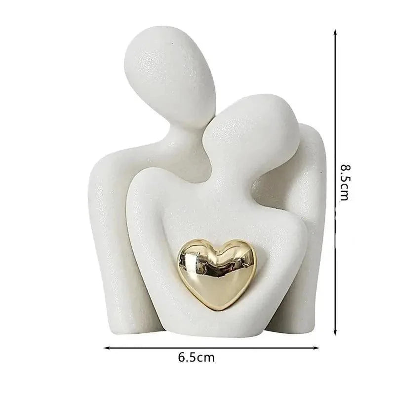 Modern Ceramic Couple Statue for Elegant Home Decor