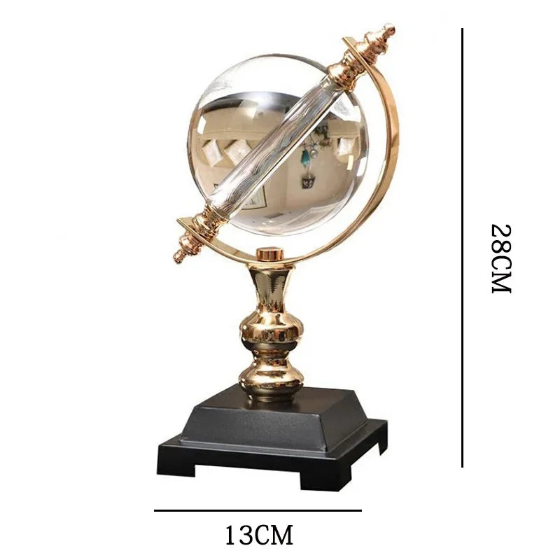 Elegant European Crystal Globe for Office and Living Room Décor