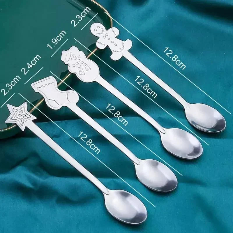 Monzzi Stainless Steel Christmas Decorative Spoon Set