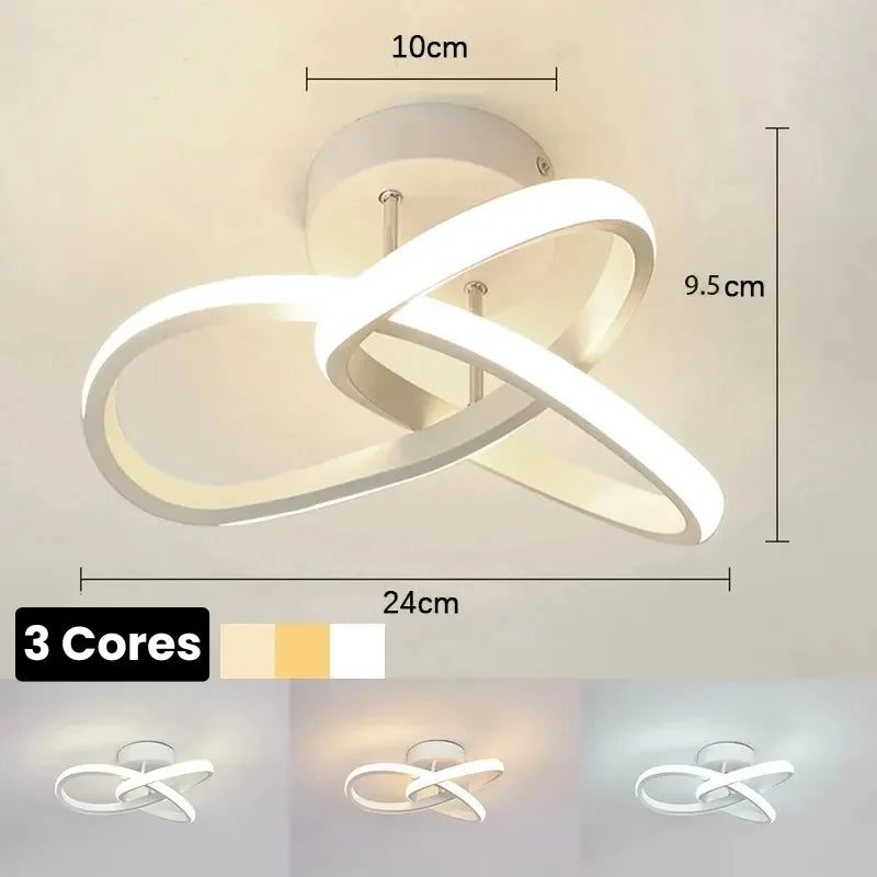 Monzzi 3-Color LED Ceiling Chandelier for Bedroom and Dining Room