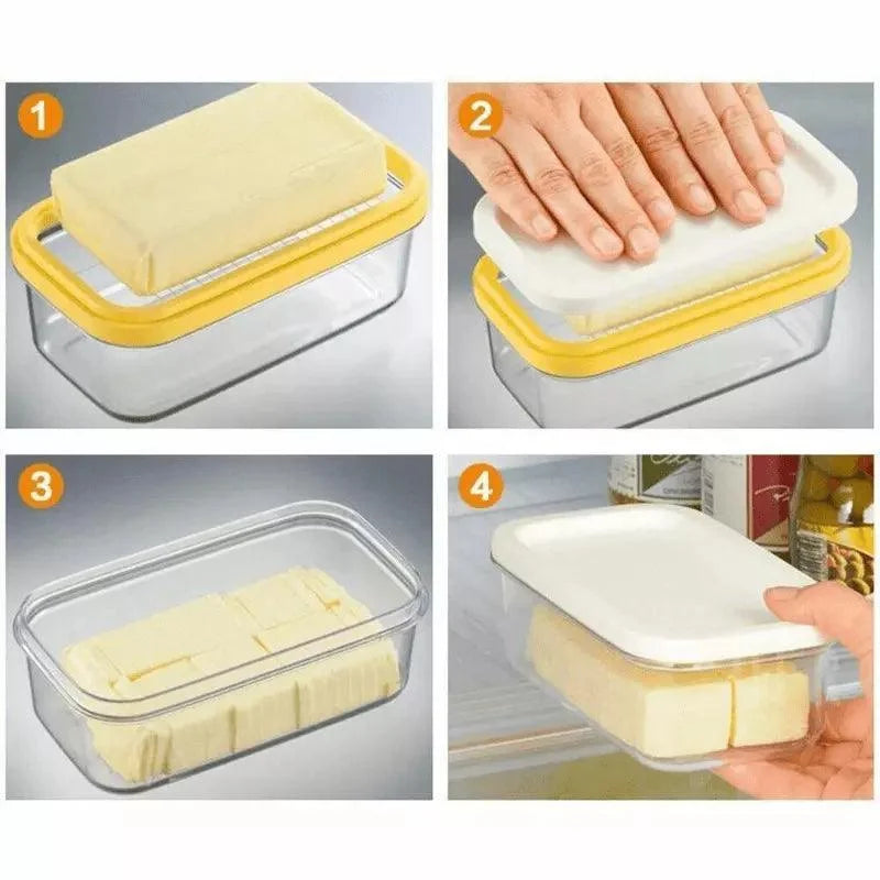 Butter Dish with Built-In Slicer for Kitchen and Dining