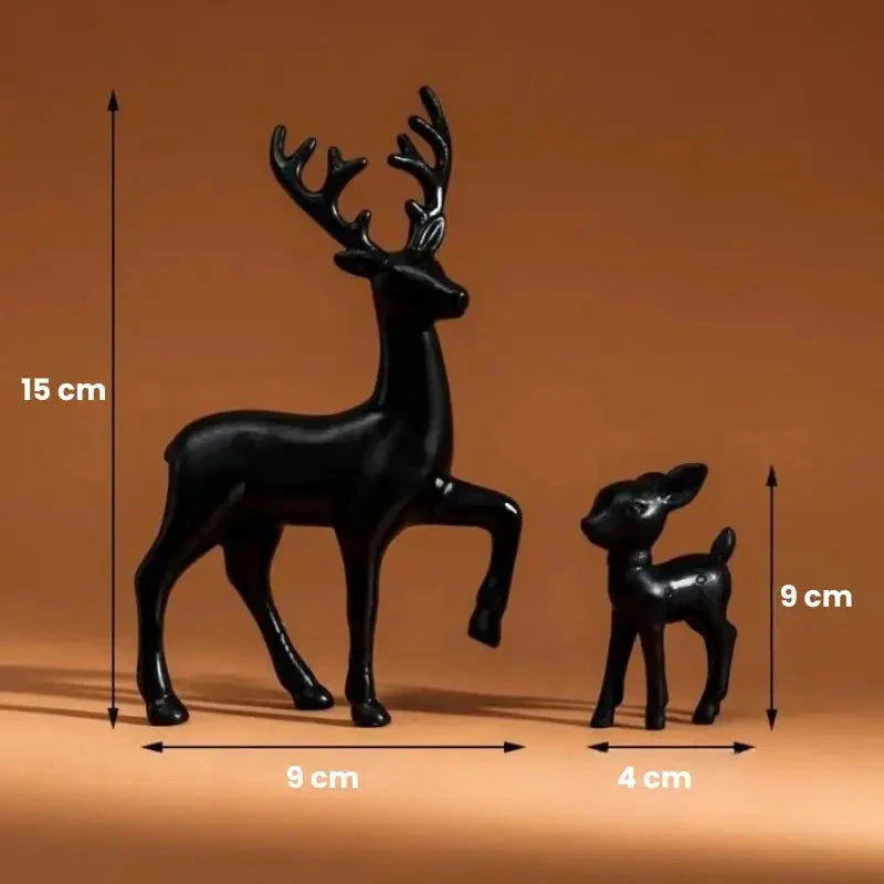 Set of Resin Reindeer Figurines for Festive Monzzi Christmas Decor