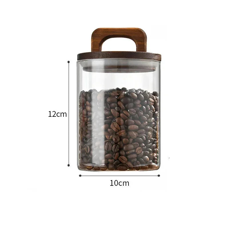 Vacuum-Sealed Airtight Glass Jar for Grains and Coffee Storage