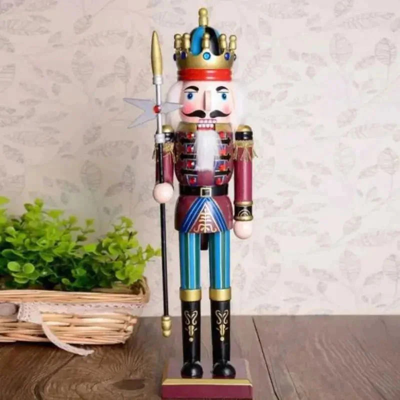 30cm Wooden Nutcracker Soldier for Christmas Decor by Monzzi