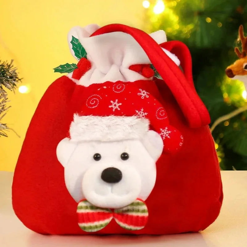 Monzzi Christmas Gift Flannel Drawstring Bag