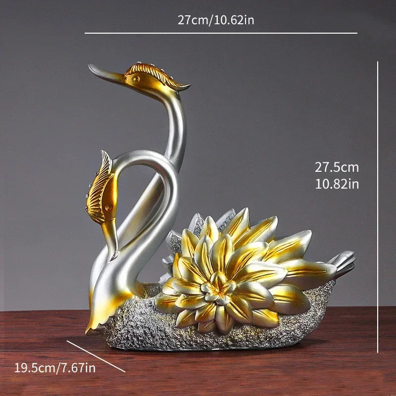 Swan-Designed Resin Wine Bottle Holder