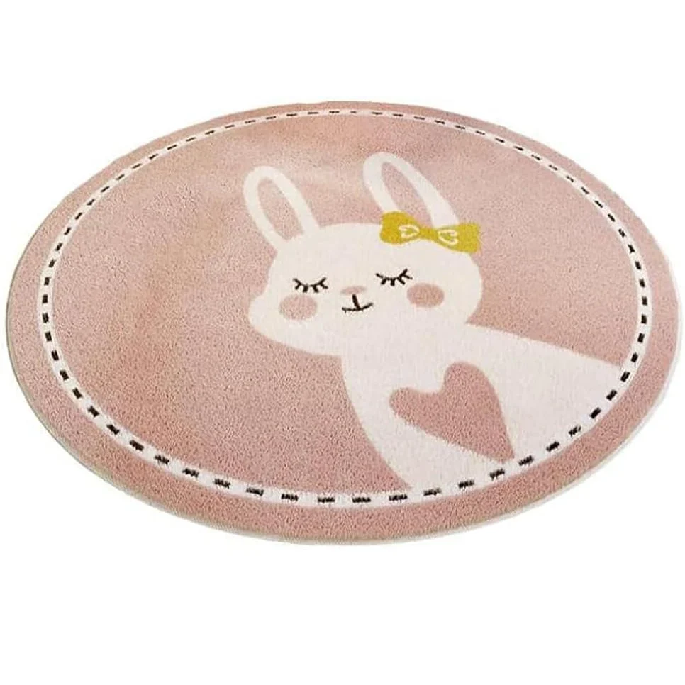 Monzzi Non-Slip Round Rug for Kids' Rooms