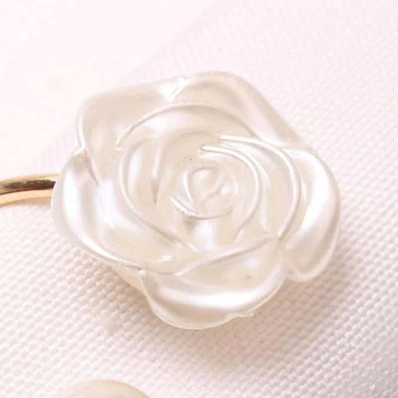 Pearl Flower Metal Napkin Rings for Elegant Table Settings