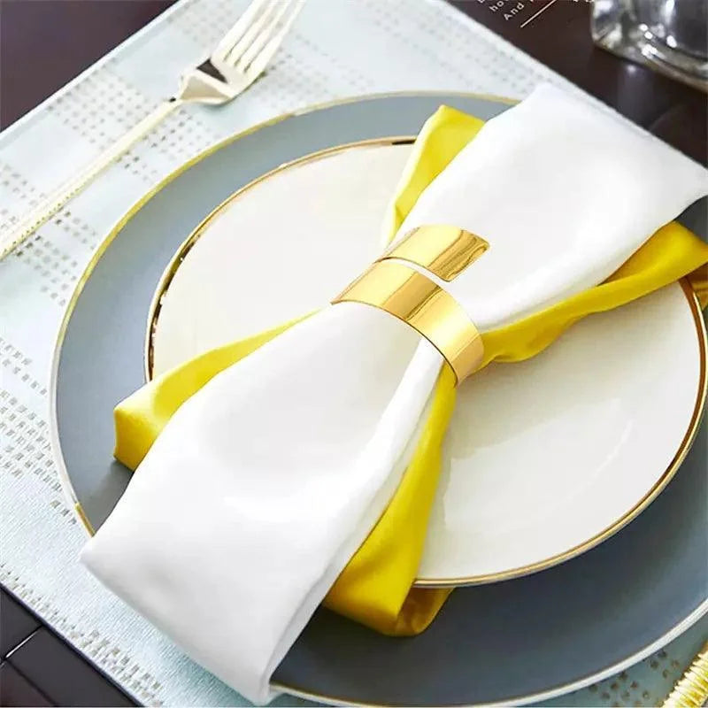 Set of 6 Golden Spiral Metal Napkin Rings by Monzzi