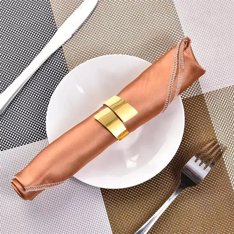 Set of 6 Golden Spiral Metal Napkin Rings by Monzzi