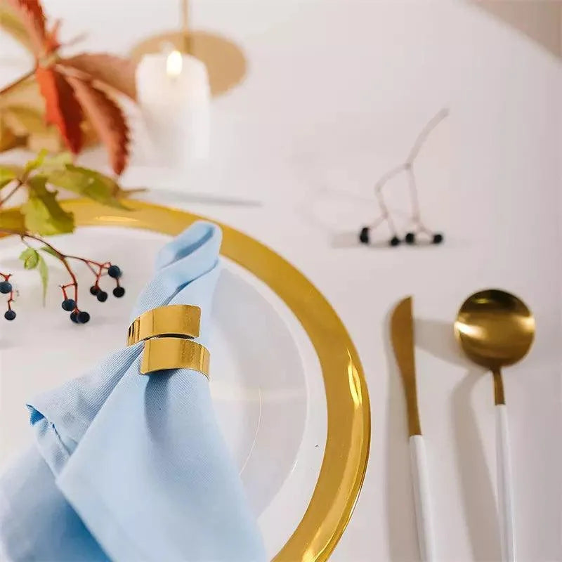 Set of 6 Monzzi Golden Spiral Metal Napkin Rings