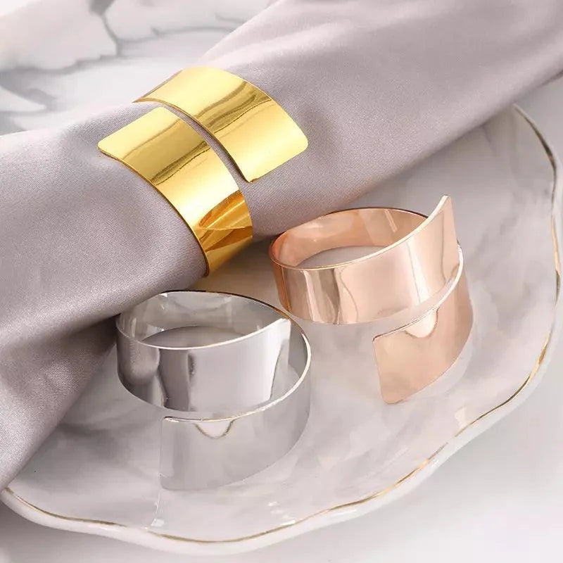 Set of 6 Monzzi Golden Spiral Metal Napkin Rings