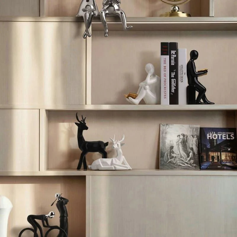 Elegant Ceramic Bookend for Office and Living Room Shelves
