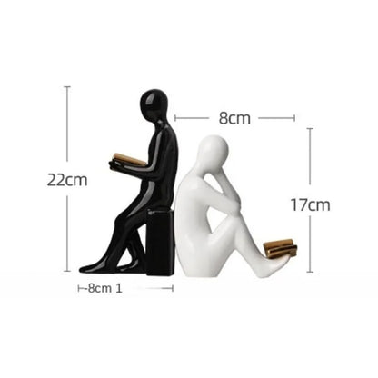 Elegant Ceramic Bookend for Office and Living Room Shelves