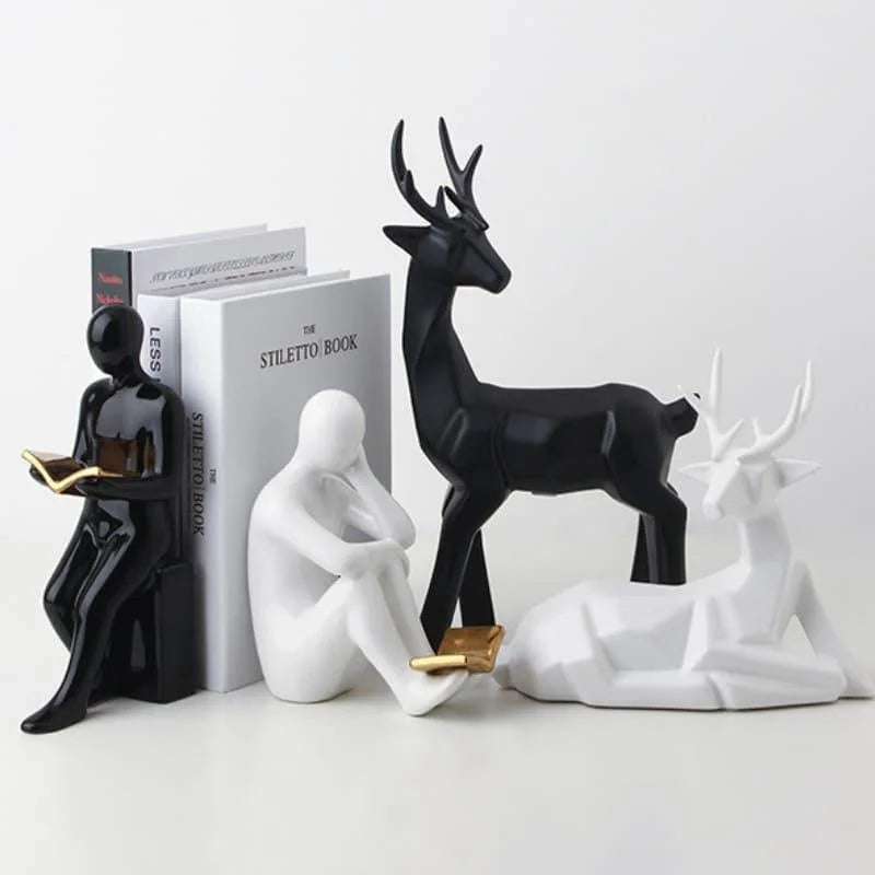 Elegant Ceramic Bookend for Office and Living Room Shelves