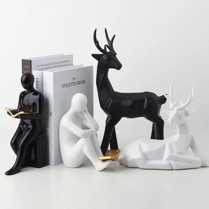 Elegant Ceramic Bookend for Office and Living Room Shelves