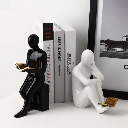 Stylish Ceramic Book Holder for Office and Living Room Shelves