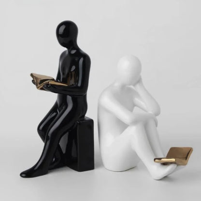 Elegant Ceramic Bookend for Office and Living Room Shelves