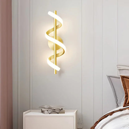 Monzzi LED Spiral Wall Sconce with 3 Color Options for Bedroom, Living Room, and Hallway