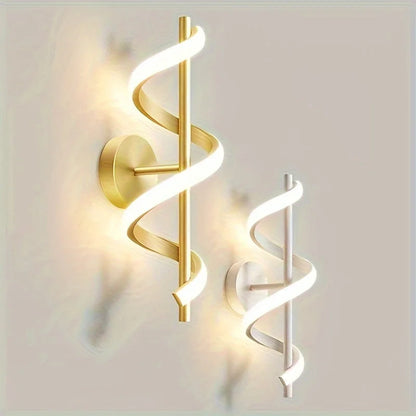 Monzzi LED Spiral Wall Sconce with 3 Color Options for Bedroom, Living Room, and Hallway