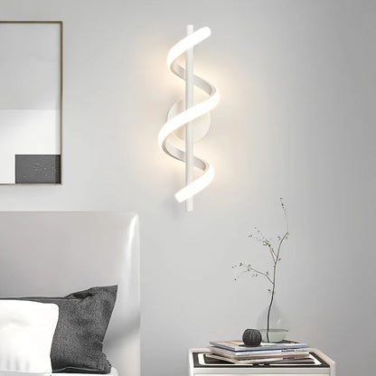 Monzzi LED Spiral Wall Sconce with 3 Color Options for Bedroom, Living Room, and Hallway