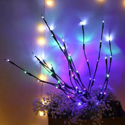 Rustic Illuminated LED Christmas Tree with Glowing Branches