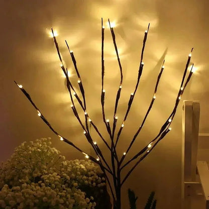 Rustic Illuminated LED Christmas Tree with Glowing Branches