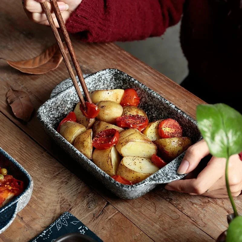 Monzzi Japanese Ceramic Baking Dish for Oven, Table, and Serving