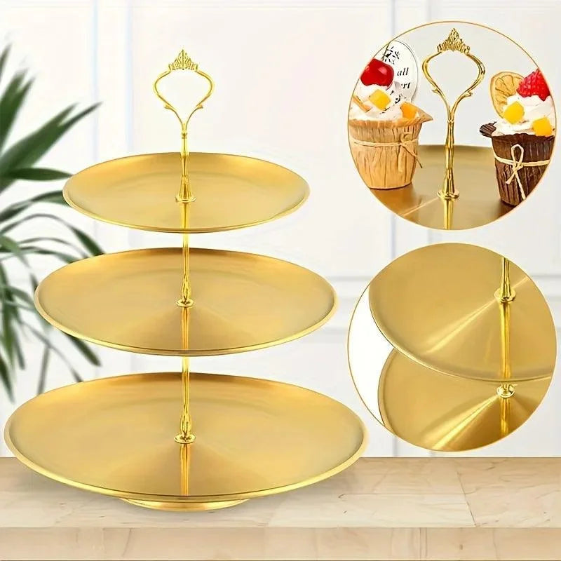 Monzzi 3-Tier Stainless Steel Serving and Display Tray