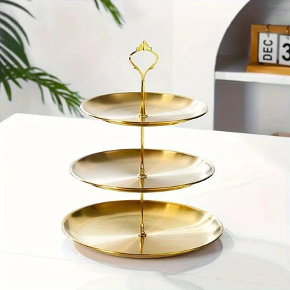 Monzzi 3-Tier Stainless Steel Serving and Decorative Tray