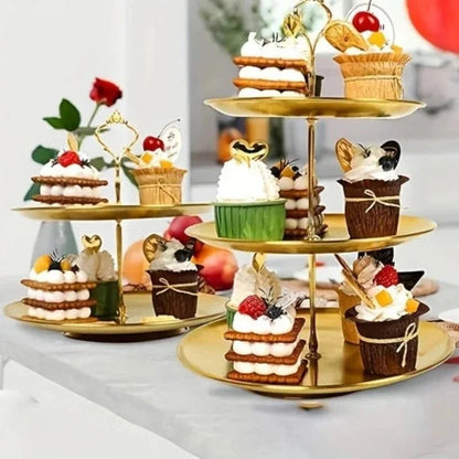 Monzzi 3-Tier Stainless Steel Serving and Decorative Tray