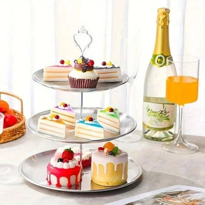 Monzzi 3-Tier Stainless Steel Serving and Decorative Tray