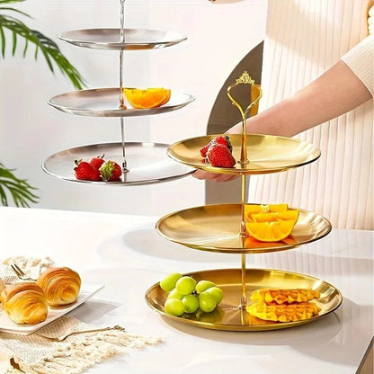 Monzzi 3-Tier Stainless Steel Serving and Decorative Tray