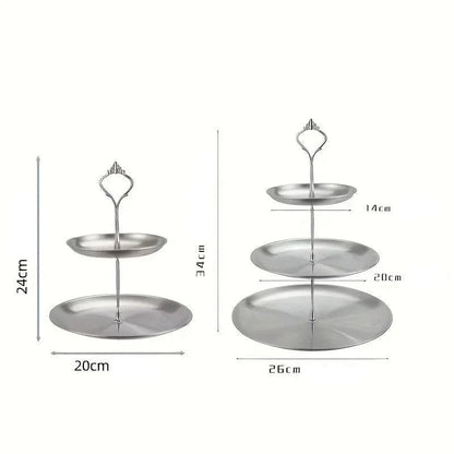 Monzzi 3-Tier Stainless Steel Serving and Decorative Tray