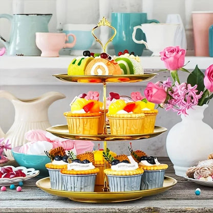 Monzzi 3-Tier Stainless Steel Serving and Decorative Tray