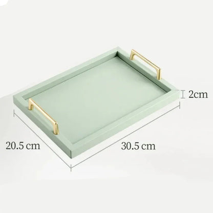 Elegant Leather Tray with Handles for Stylish Organization and Decor