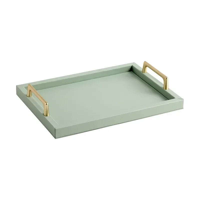 Elegant Leather Tray with Handles for Stylish Organization and Decor