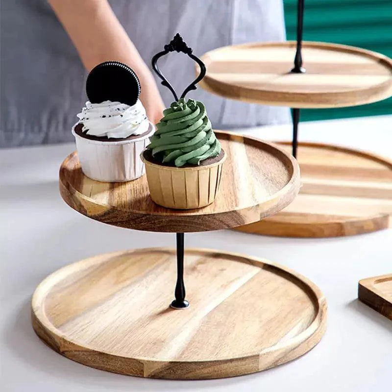 Multi-Layer Wooden Tray for Sweets, Table Decor, and Monzzi Display