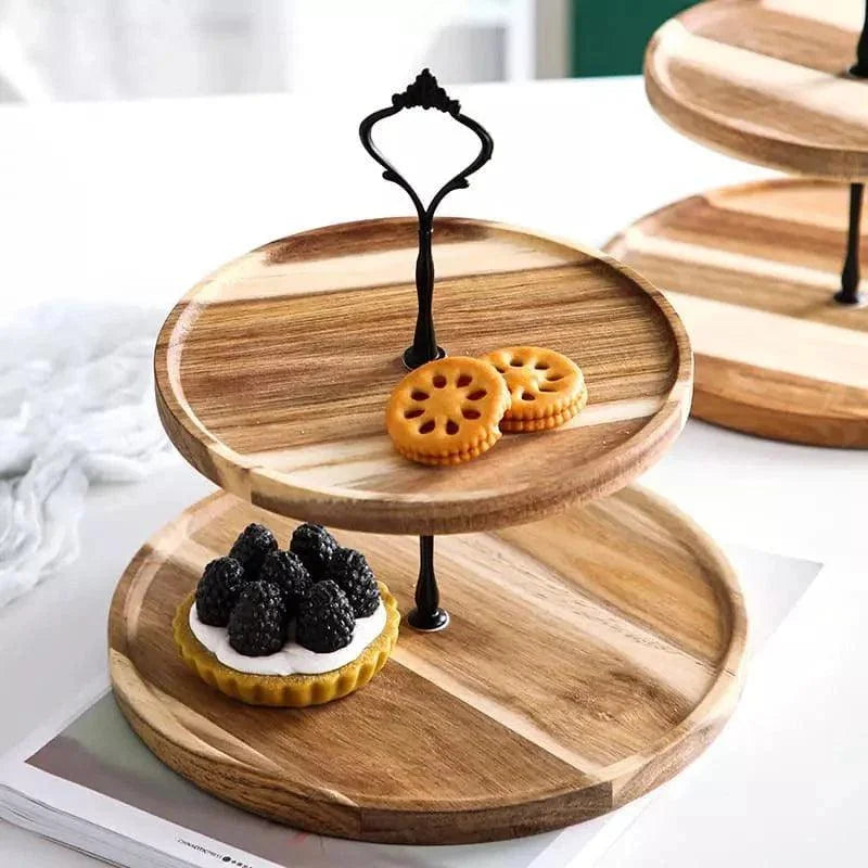 Multi-Layer Wooden Tray for Sweets, Table Decor, and Monzzi Display