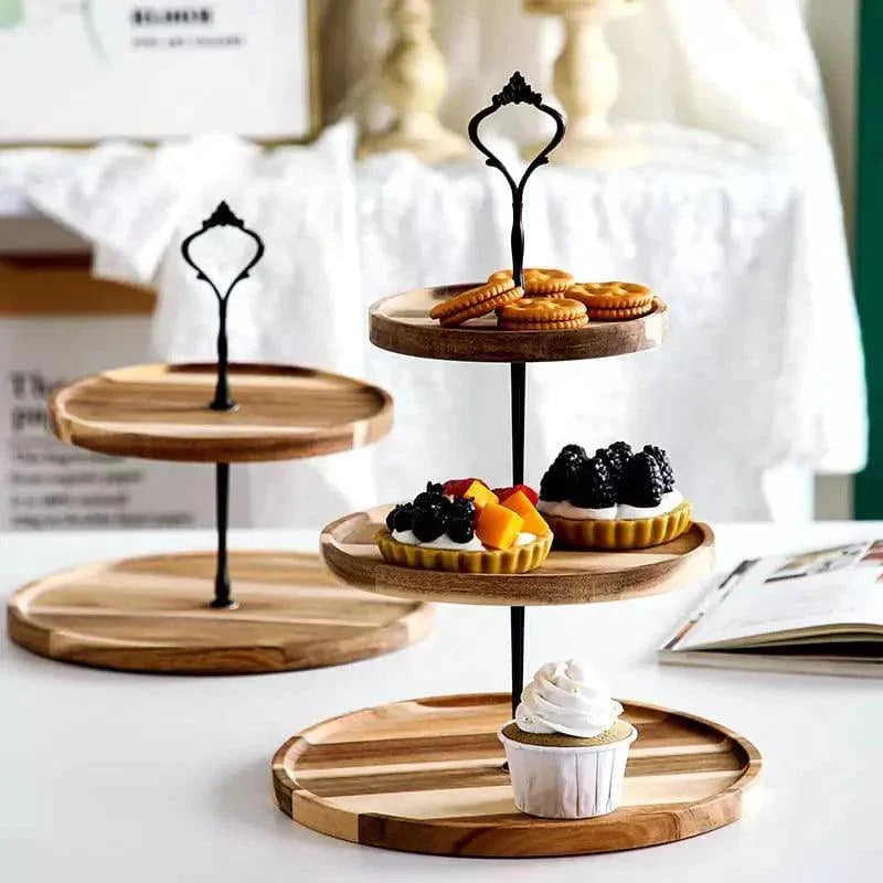 Multi-Layer Wooden Tray for Sweets, Table Decor, and Monzzi Display