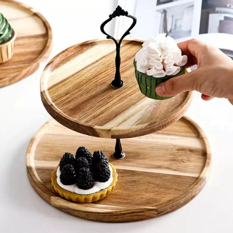 Multi-Layer Wooden Tray for Sweets, Table Decor, and Monzzi Display